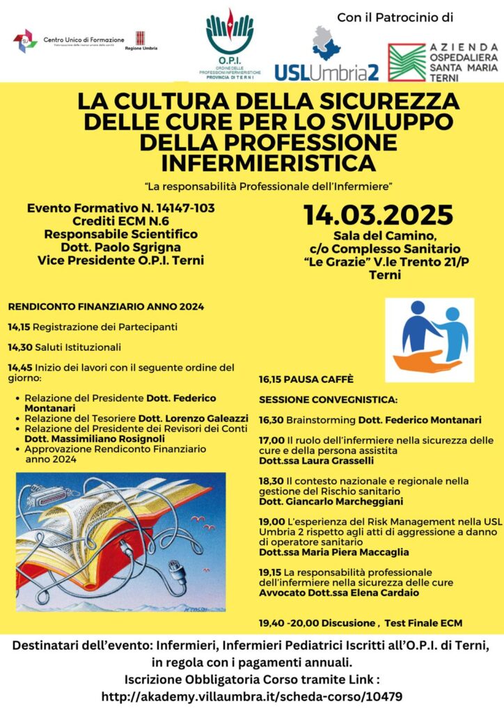 GIORNATA NAZIONALE PER La cultura della sicurezza delle cure per lo sviluppo della Professione Infermieristica